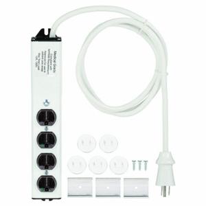WIREMOLD ULM4-6 Outlet Strip, 4 Outlets, 6 ft Cord Length, 15 A Max. Amps, White | CV3UDR 3RAN5