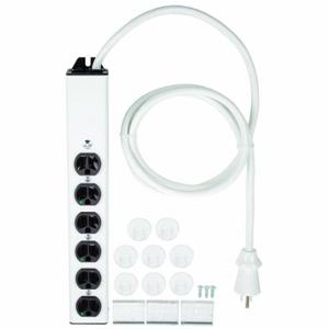 WIREMOLD ULM6-6 Outlet Strip, 6 Outlets, 6 ft Cord Length, 15 A Max. Amps, White | CV3UDT 3RAN6