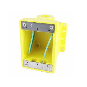 WOODHEAD 1301280114 Multiple Outlet Box, 12.7mm Threaded Opening, Polyester, Yellow | CH2HUB 452CR