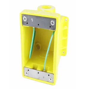 WOODHEAD 1301280114 Multiple Outlet Box, 12.7mm Threaded Opening, Polyester, Yellow | CH2HUB 452CR