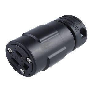 WOODHEAD 1301410032 Extra-Hard Outdoor Connector, 2 Pole/3 Wire, 125V, Black | CH2RGG 1547BLK