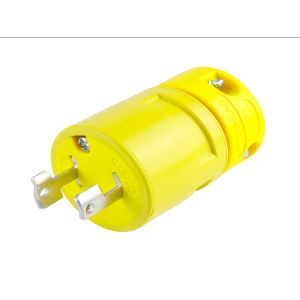 WOODHEAD 1301410043 Plug, Locking Blade, 2 Pole/2 Wire, 125V, Yellow | CH2VBB 2404