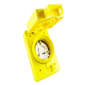 WOODHEAD 1301470137 Receptacle, Flip Coverplate, Locking Blade, 3 Pole/3 Wire, 20A/250V | CH2FZN 67W08