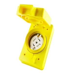 WOODHEAD 1301470153 Receptacle, Flip Coverplate, Locking Blade, 4 Pole/5 Wire | CH2FZA 67W82