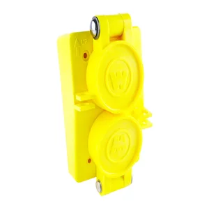 WOODHEAD 1301860535 Replacement Cover, FS/FD Box, Duplex 15, 20A Straight Blade Yellow | CH2ECR 40-9100