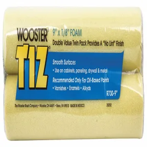 WOOSTER PRODUCTS R730-9 Paint Roller Cover, 9 Inch Overall Length, Foam Cover, Pack Of 2 | CH6RHH 39UU11