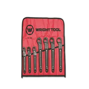 WRIGHT TOOL 1640 Ratcheting Flare Nut Wrench Set, 3/8 Inch to 3/4 Inch Size, Pack Of 7 | AX3EYL