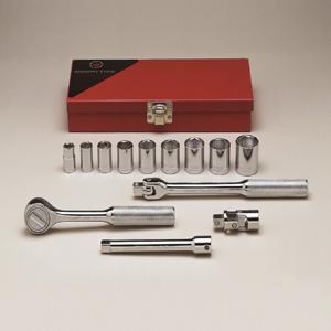 WRIGHT TOOL 329 Standard-Steckschlüsselsatz, 3/8-Zoll-Antrieb, 6-kant, 13er-Pack | AX3EKY