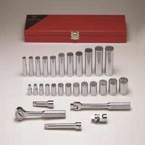 WRIGHT TOOL 340 Standard and Deep Socket Set, 3/8 Inch Drive, 12 Point, Pack Of 29 | AX3ELH