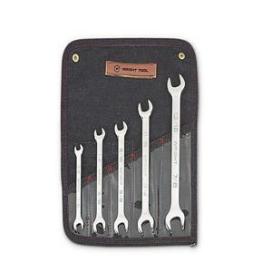 WRIGHT TOOL 735 Open End Wrench Set, 3/8 Inch to 7/8 Inch Size, Full Polished, Pack Of 5 | AX3EPH