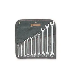 WRIGHT TOOL 739 Open End Wrench Set, 1/4 Inch to 1-1/8 Inch Size, Full Polished, Pack Of 10 | AX3EPL