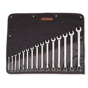 WRIGHT TOOL 915 Combination Wrench Set, 12 Point, 5/16 Inch to 1-1/4 Inch Size Polished, Pack Of 15 | AX3EQF