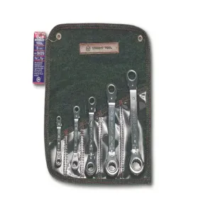 WRIGHT TOOL 9429 Ratcheting Box Wrench Set, Offset Pattern, 1/4 to 7/8 Inch Size, Pack Of 5 | AX3GNV