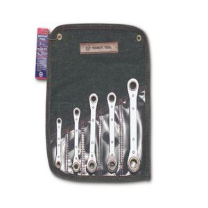 WRIGHT TOOL 9430 Ratcheting Box Wrench Set, Straight Pattern, 7mm to 17mm, Pack Of 5 | AX3GNW