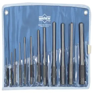 WRIGHT TOOL 9682 Roll Pin Pilot Punches Set, Pack Of 12 | AX3GVZ