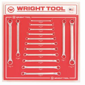 WRIGHT TOOL D942 Fractional Double Box End Wrench Set, Pack Of 15 | AX3JVT