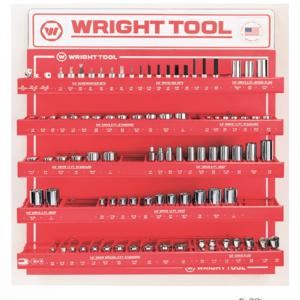 WRIGHT TOOL D948 Standard- und tiefer Steckschlüsselsatz, 1/2-Zoll-Antrieb, 6-kant, 40er-Pack | AX3JWB