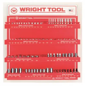 WRIGHT TOOL D957 Metric Socket Set, 1/4 Inch & 3/8 Inch Drive, 6 and 12 Point, Pack Of 79 | AX3JWT