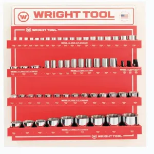 WRIGHT TOOL D958 Metric Socket Set, 1/2 Inch & 3/4 Inch Drive, 12 Point, Pack Of 61 | AX3JWV