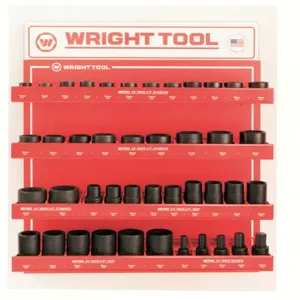 WRIGHT TOOL D960 Metric Standard & Deep Impact Socket Set, 3/4 Inch Drive, 6 Point, Pack Of 43 | AX3JWZ