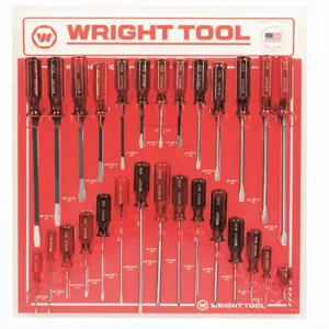 WRIGHT TOOL D973 Screwdriver Set, Jumbo Three-Flute Ergonomic Handle, Pack Of 28 | AX3JXQ