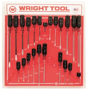 WRIGHT TOOL D974 Screwdriver Set, Large Cushion Grip Handle, Pack Of 22 | AX3JXT