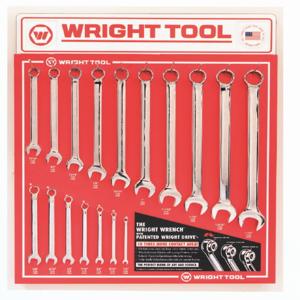 WRIGHT TOOL D978 Combination Wrench Set, Full Polished, Pack of 17 | AX3JXW
