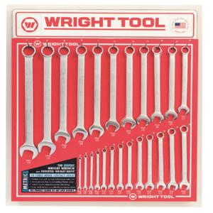 WRIGHT TOOL D980 Combination Wrench Set, Full Polished, Pack of 19 | AX3JXY