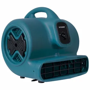 XPOWER P-630-Blue Air Mover, 2, 800 Cfm, Fixed Frame, 3 Speeds, 1/2 Hp, 115V, 20 Ft Cord, Blue, Variable | CV3WUY 799H70