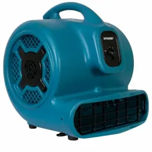 XPOWER P-800-Blue Air Mover, 3, 200 Cfm, Fixed Frame, 3 Speeds, 3/4 Hp, 115V, 20 Ft Cord, Blue, Variable | CV3WVA 799H72