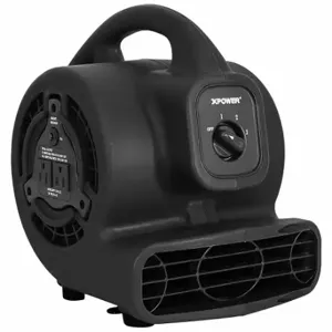 XPOWER P-80A-Black Air Mover, 600 Cfm, Fixed Frame, 3 Speeds, 1/8 Hp, 115V, 10 Ft Cord, Black, Variable | CV3WVN 799H64