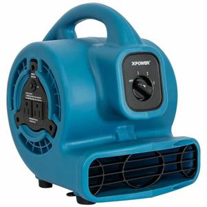 XPOWER P-80A-Blue Air Mover, 600 Cfm, Fixed Frame, 3 Speeds, 1/8 Hp, 115V, 10 Ft Cord, Blue, Variable | CV3WVD 799H63