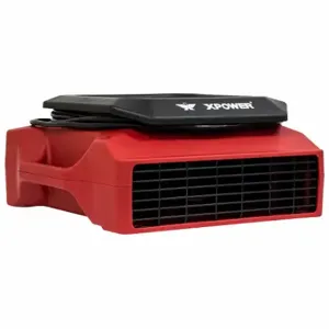 XPOWER PL-700A-Red Low Profile Air Mover, 1, 050 cfm, Fixed Frame, 3 Speeds, 1/3 hp, 115V, 15 ft Cord, Red | CV3WWB 799H84