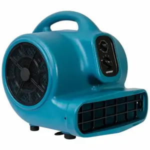 XPOWER X-430TF Air Mover, 2000 Cfm, Fixed Frame, 3 Speeds, 1/3 Hp, 115V, 20 Ft Cord, Blue, Variable | CV3WUV 799H77