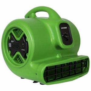 XPOWER X-600A-Green Air Mover, 2, 400 Cfm, Fixed Frame, 3 Speeds, 1/3 Hp, 115V, 25 Ft Cord, Green, Variable | CV3WUW 799H78