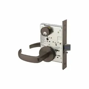 YALE 8805FL PBR 613E RH LC Mortise Lockset, Grade 1, Dark Bronze, Not Keyed, Lever | CV3XGT 56HK24