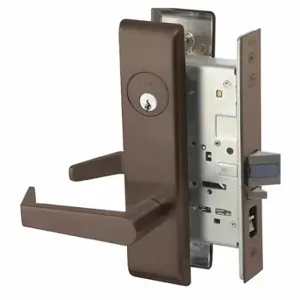 YALE 8807FL AUCN 613E RH LC Mortise Lockset, Grade 1, Dark Bronze, Not Keyed, Lever | CV3XGP 56HK26