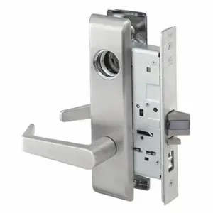 YALE 8808FL AUCN 626 RH LC Mortise Lockset, Grade 1, Satin Chrome, Not Keyed, Lever | CV3XHH 56HJ65