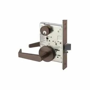 YALE 8805FL AUR 613E RH LC Mortise Lockset, Grade 1, Dark Bronze, Not Keyed, Lever | CV3XGE 56HK22