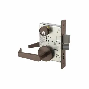 YALE 8847FL AUR 613E RH LC Mortise Lockset, Grade 1, Dark Bronze, Not Keyed, Lever | CV3XGR 56HK33