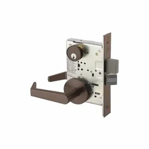 YALE 8822FL AUR 613E RH LC Mortise Lockset, Grade 1, Dark Bronze, Not Keyed, Lever | CV3XGK 56HK30