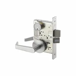 YALE 8847FL AUR 626 RH LC Mortise Lockset, Grade 1, Satin Chrome, Not Keyed, Lever | CV3XGW 56HH98