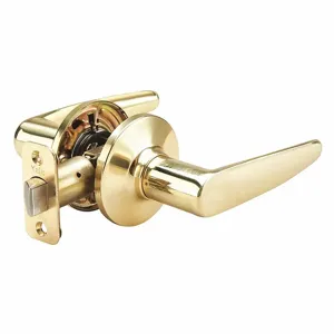 YALE ALPA3 Lever Lockset, Grade 3, Alpharetta Straight, Bright Brass, Not Keyed | CV3XFH 49XT82