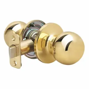 YALE ATE36 Knob Lockset, 3, Athens Knob, Bright Brass, Kwikset Kw1, Different | CV3XPM 49XU07