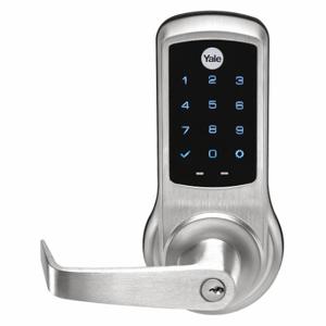 YALE AU-NTB620-NR-626 Electronic Keyless Lock, Entry With Key Override, Touch Screen Keypad, Metal, Lever | CV3XJU 52WN32