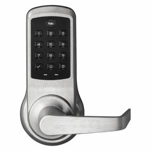 YALE AU-NTB630-NR-626 Electronic Keyless Lock, Entry, Push Button Keypad, Cylindrical Mounting, Metal, Lever | CV3XJX 52WN31