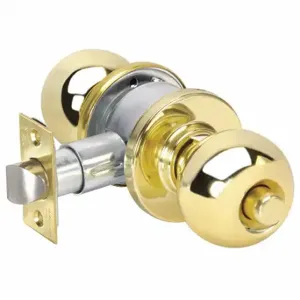 YALE CA5302 x 605 Knob Lockset, 2, 5300 Ball, Bright Brass, Not Keyed | CV3XMP 5T663