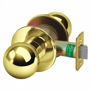 YALE CA5401CK x 605 Knob Lockset, 1, 5400Ck Ball, Bright Brass, Not Keyed | CV3XME 48LW48