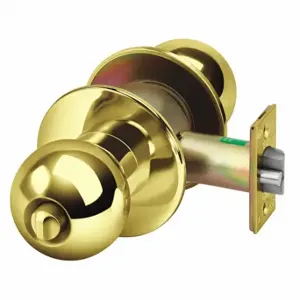 YALE CA5402CK x 605 Knob Lockset, 1, 5400Ck Ball, Bright Brass, Not Keyed | CV3XMF 48LW50