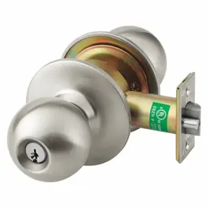 YALE CA5408CK630 Knob Lockset, 1, 5400Ck Ball, Dull Stainless Steel, Yale Para, Different, Knob | CV3XMN 48LW57